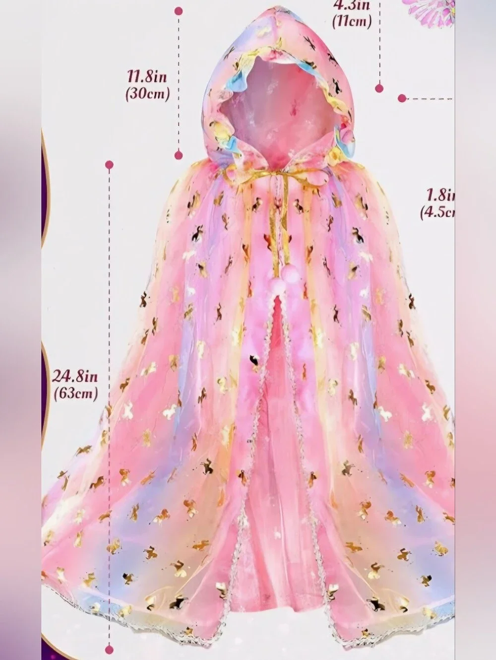 Unicorn cape magical pink